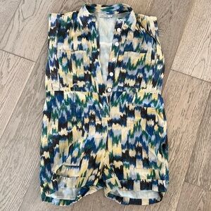 Marie Cher Ikat Patterned Romper